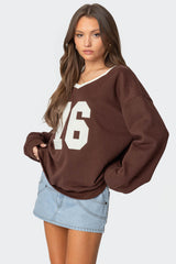 76 Oversized V Neck Sweatshirt