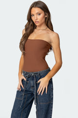 Loren Strapless Ribbed Bodysuit