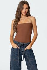 Loren Strapless Ribbed Bodysuit