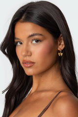 Bow Charm Hoop Earrings