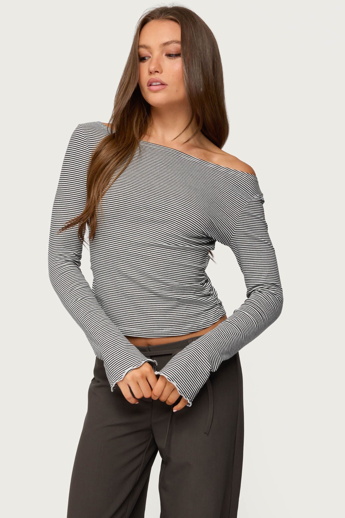 Leyna Striped Off Shoulder Top