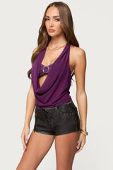 Issey Layered Bandeau Cowl Neck Top