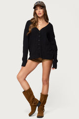 Francine Oversized V Neck Cardigan