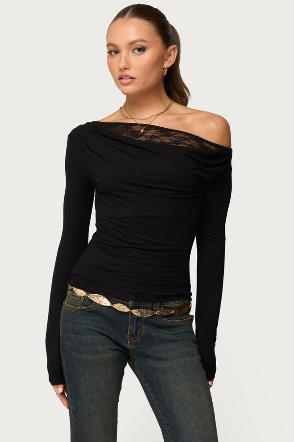 Layered Lacey Off Shoulder Top