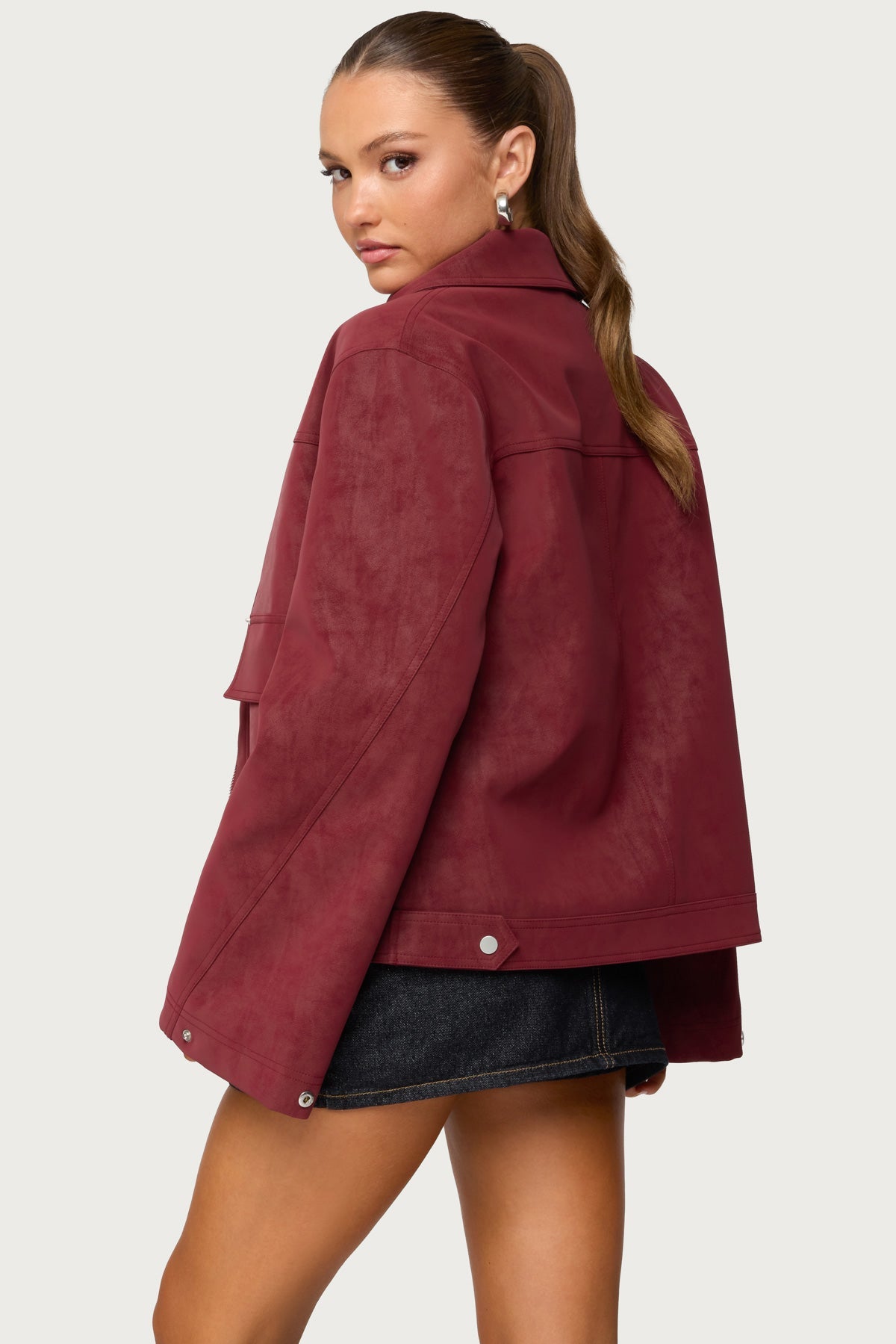 Annabelle Oversized Faux Suede Jacket