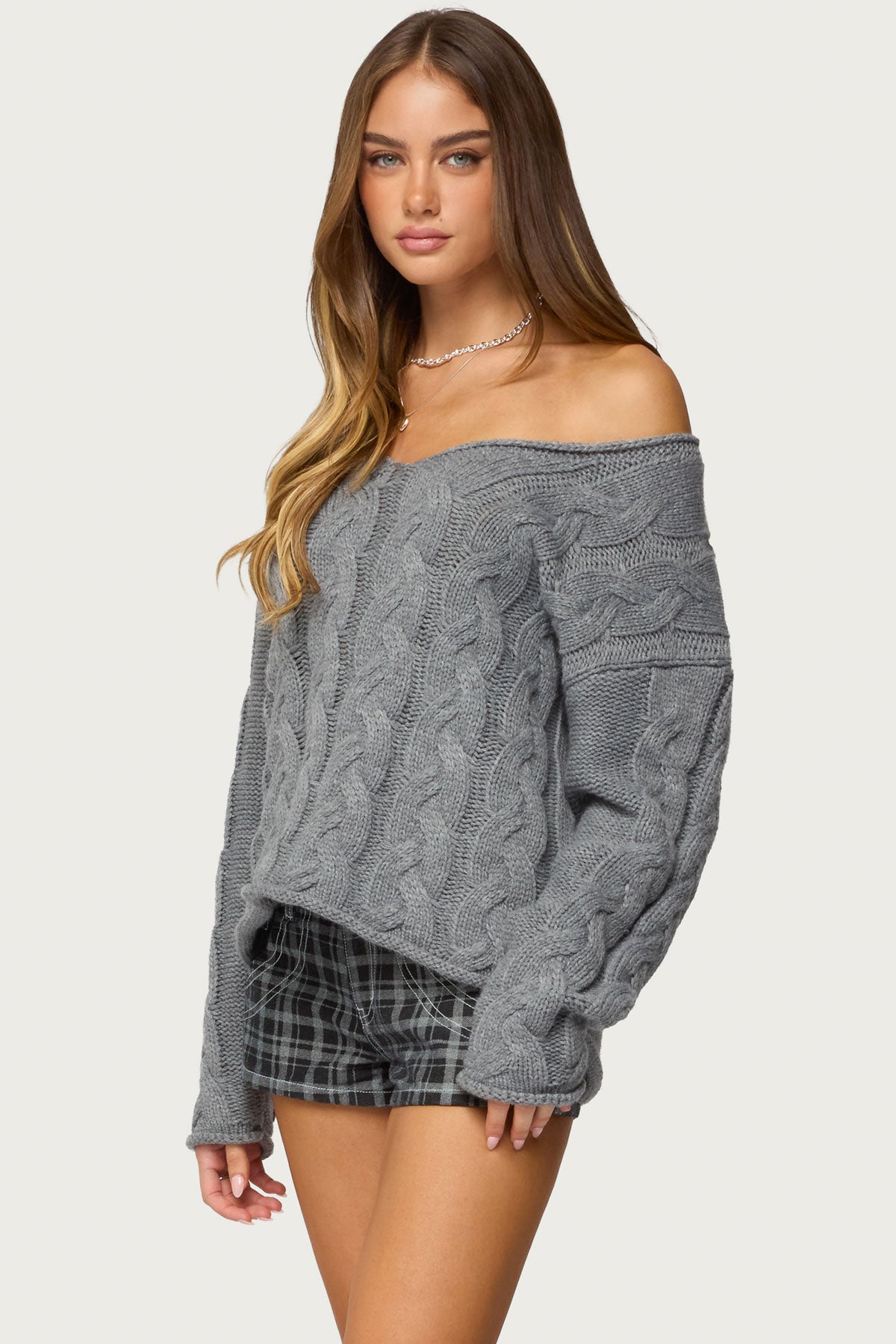 Inga Oversized Cable Knit Sweater