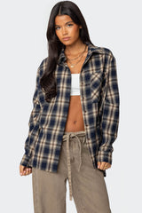 Plaid Flannel Button Up Shirt