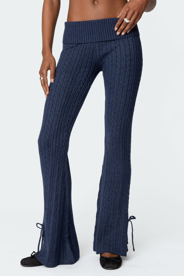 Chase Fold Over Cable Knit Pants