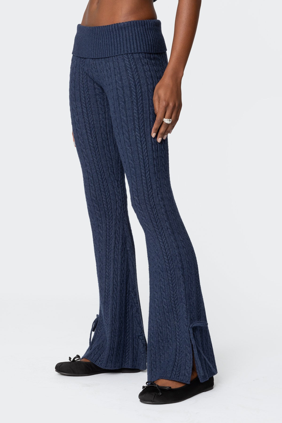 Chase Fold Over Cable Knit Pants