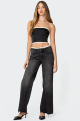 Karlie Lace Trim Jeans