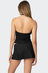 Karine Pinstripe Halter Top