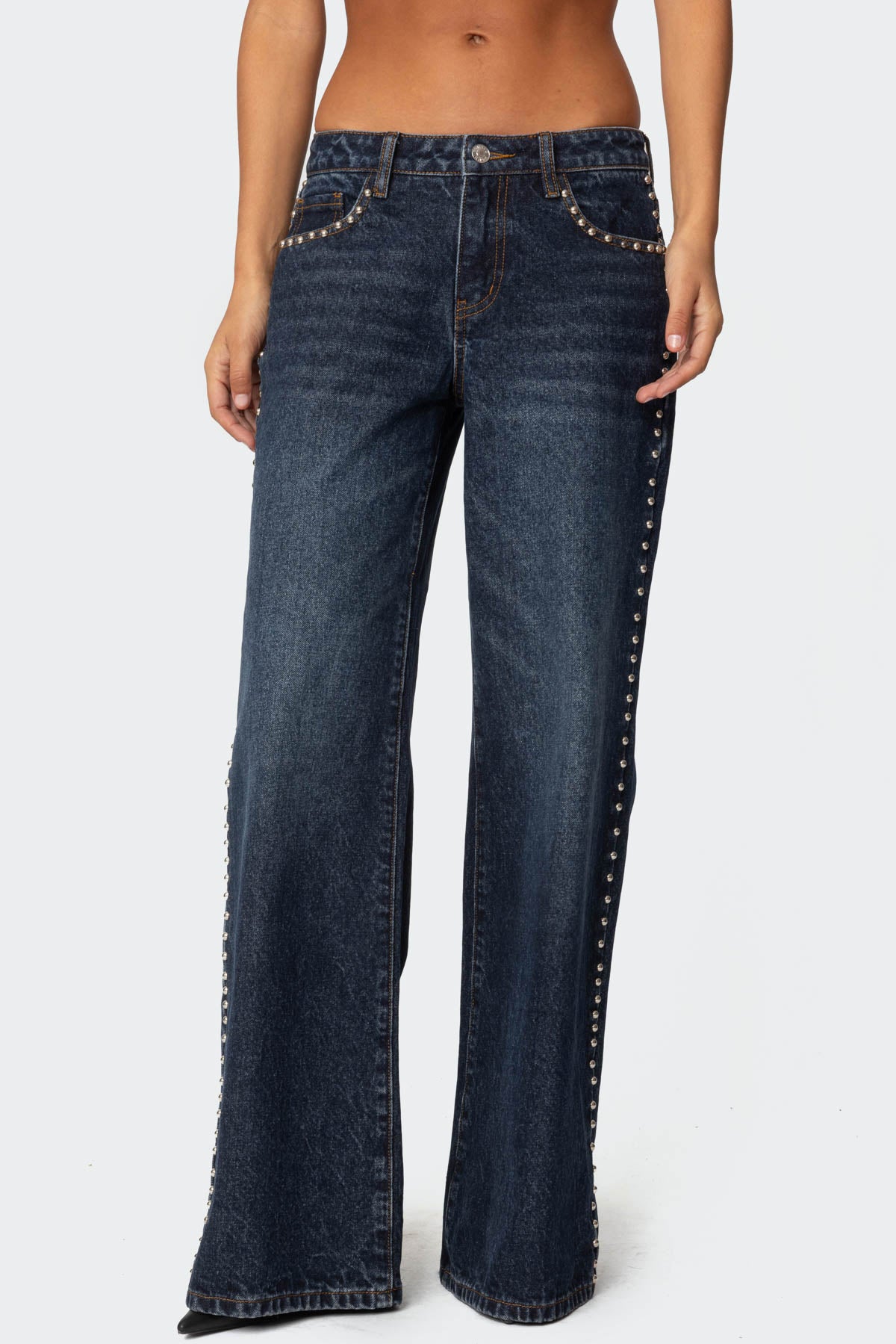 Stassie Studded Low Rise Jeans