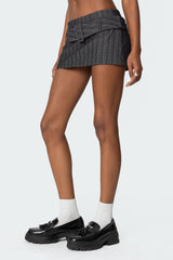 Textured Buckled Mini Skort