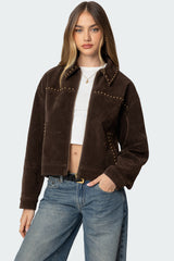 Memphis Studded Faux Suede Jacket