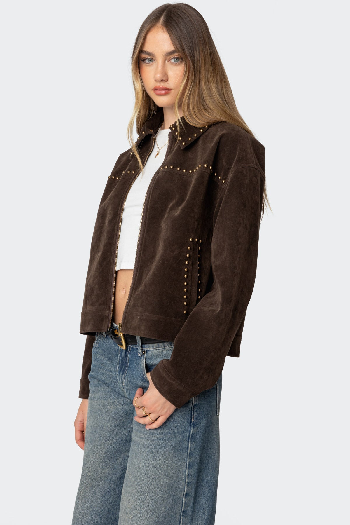 Memphis Studded Faux Suede Jacket