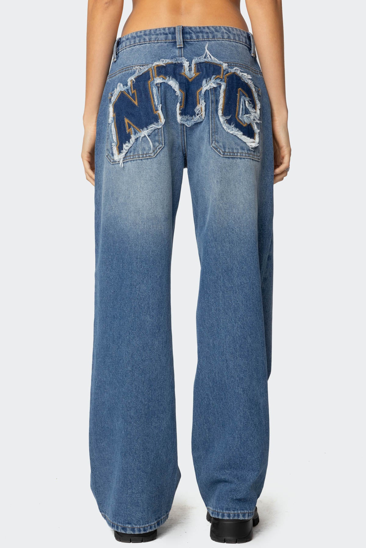 Nyc Washed Low Rise Jeans