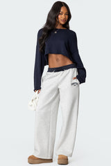 Edikted Contrast Embroidered Sweatpants