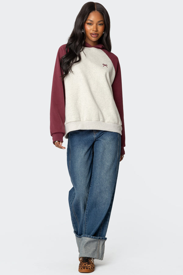 Raglan Bow Oversized Hoodie