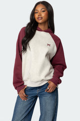 Raglan Bow Oversized Hoodie