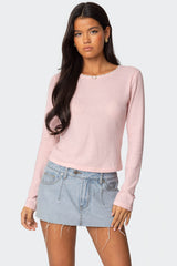 Rosemarie Lacey Waffle Top