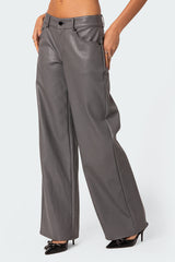 Faux Leather Straight Leg Pants