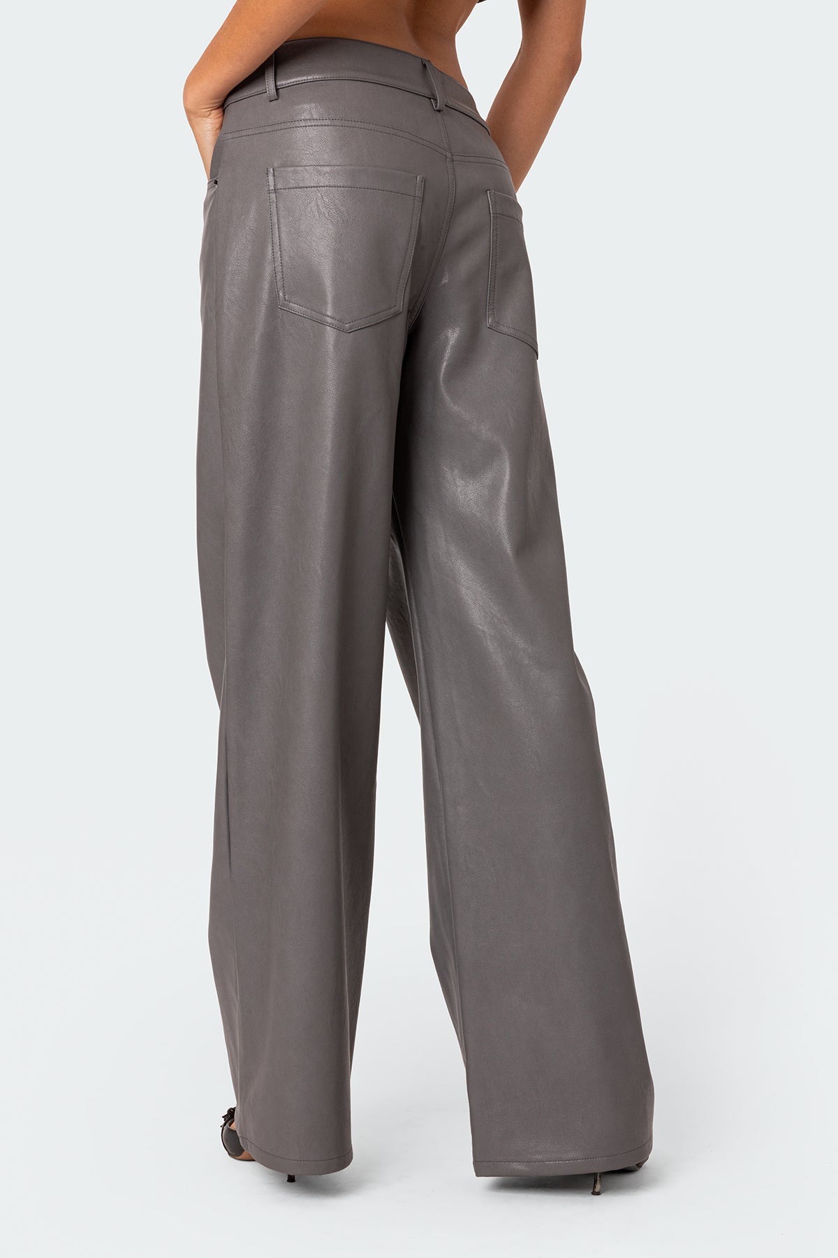 Faux Leather Straight Leg Pants