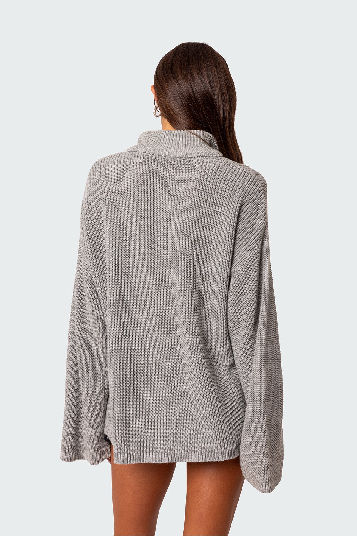 Amour High Neck Oversized Zip Sweater