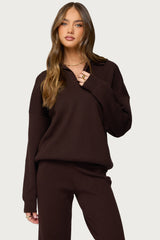 Lorie Oversized Knit Polo Sweater