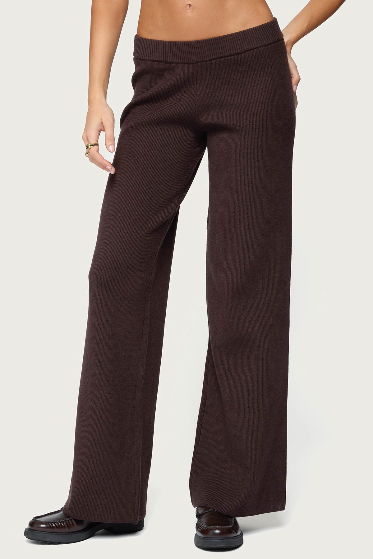Lorie Wide Leg Knit Trousers
