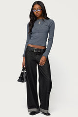 Loria Striped Boat Neck Top