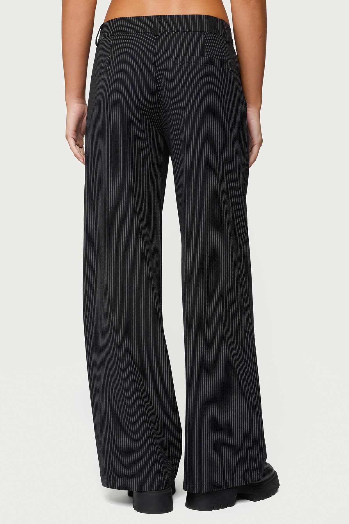 Pinstripe Tailored Straight Leg Trousers