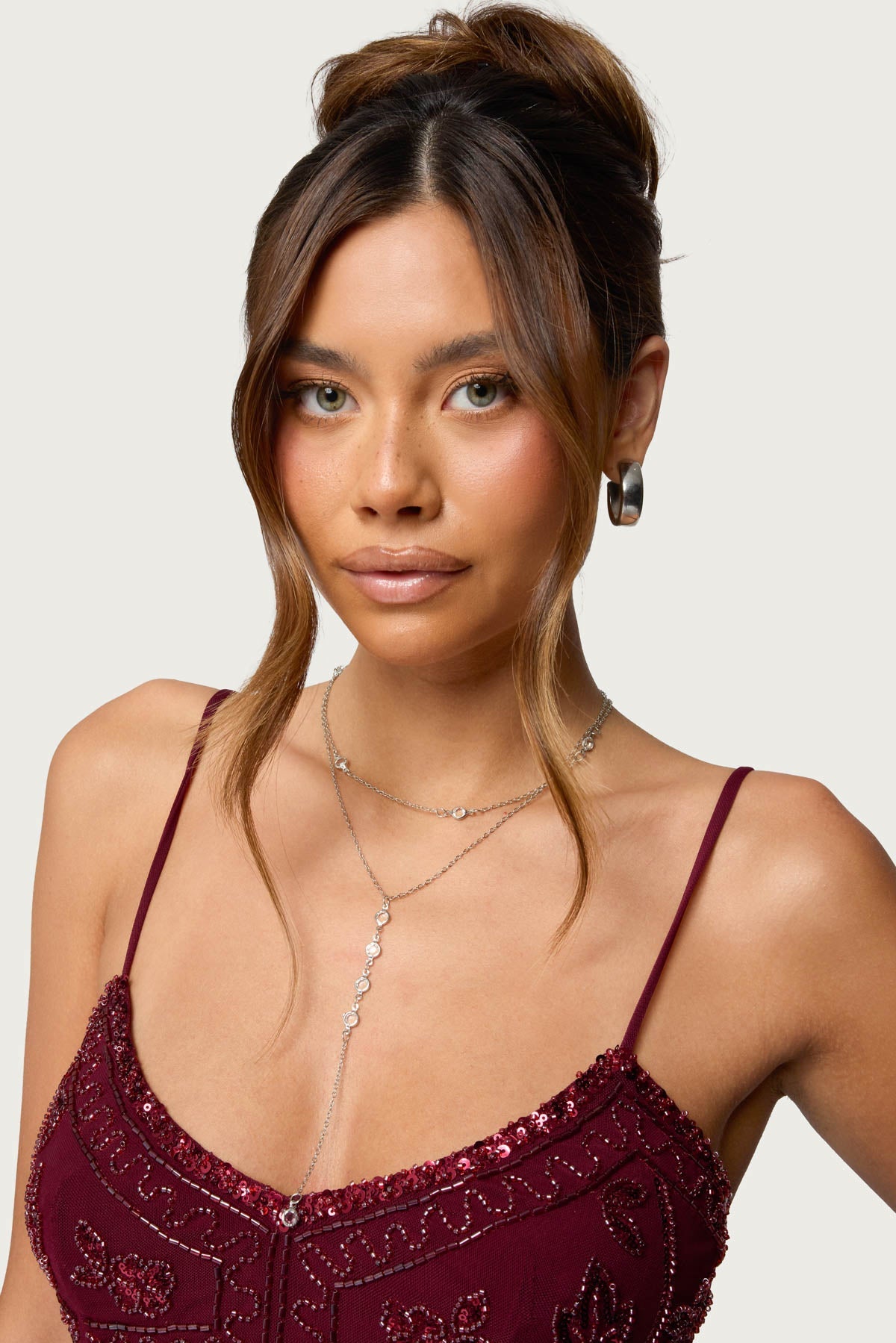 Stone Layered Cascading Necklace