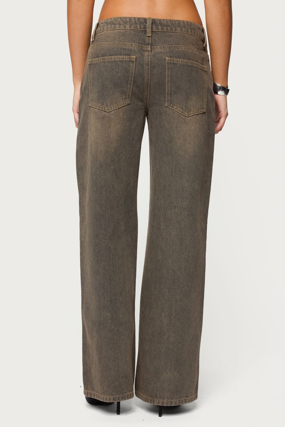 Charliza Stud Low Rise Baggy Jeans