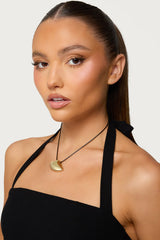 Abstract Pendant Cord Necklace