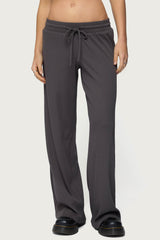 Cicilia Straight Leg Ribbed Trousers