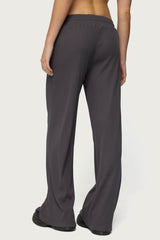 Cicilia Straight Leg Ribbed Trousers