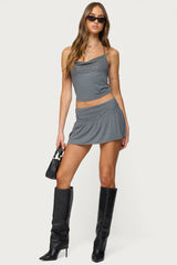 Klara Studded Cowl Neck Halter Top