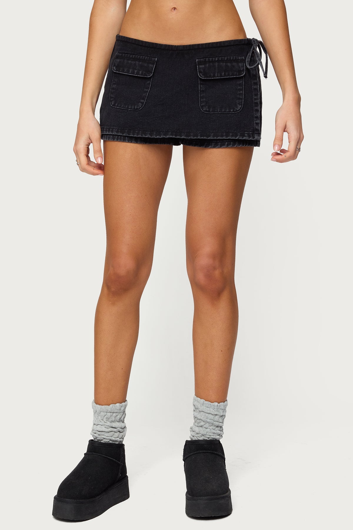 Giselle Wrap Denim Mini Skirt