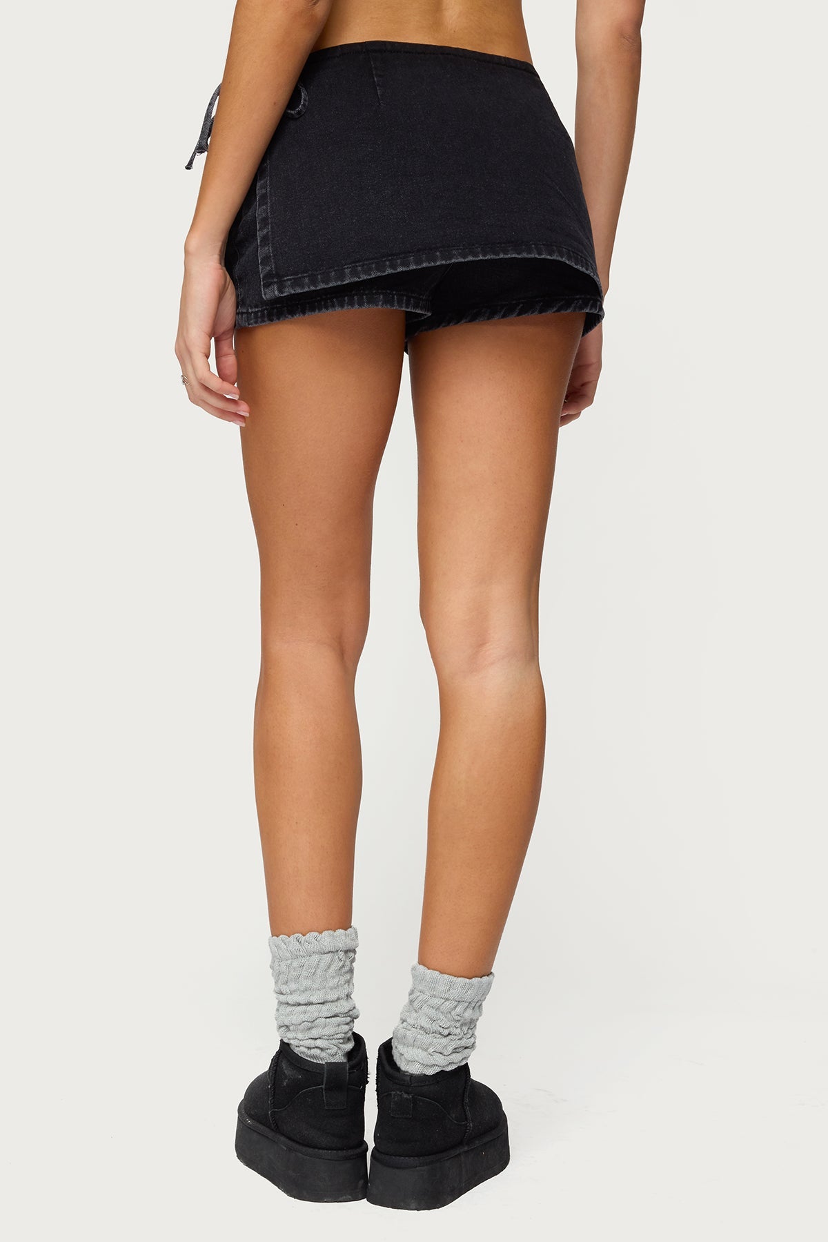 Giselle Wrap Denim Mini Skirt