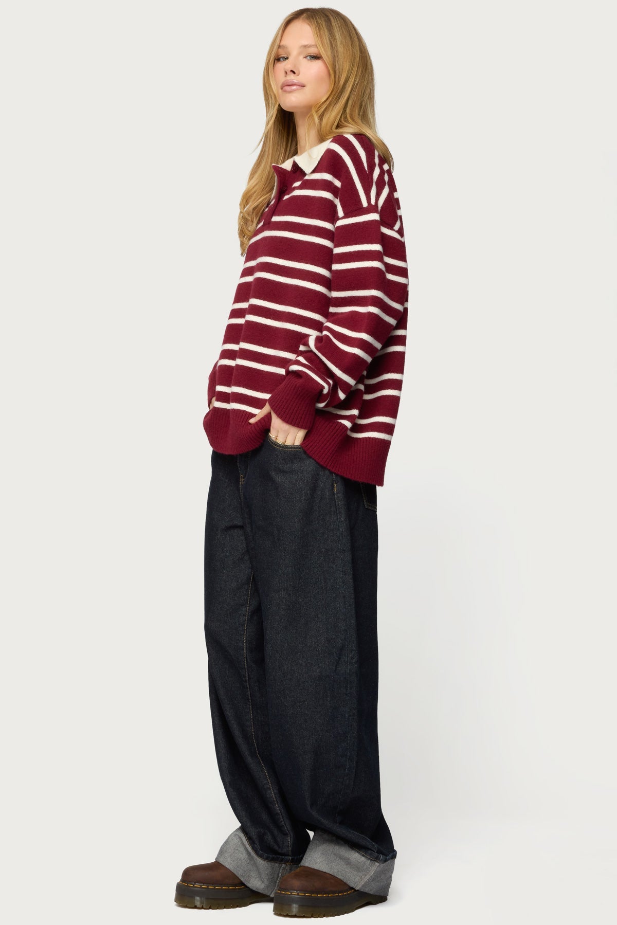 Rilynn Striped Polo Sweater