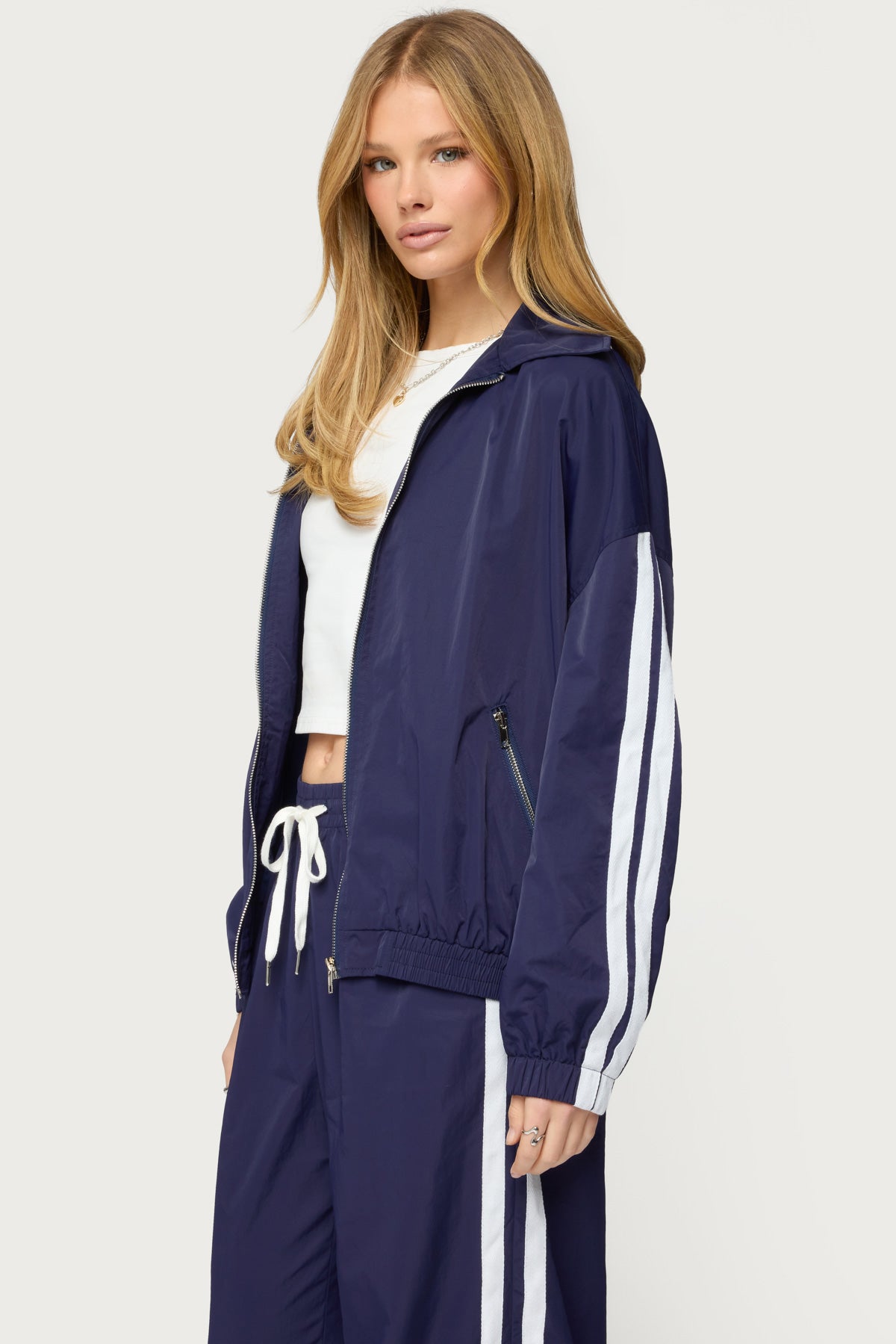 Kieran Stripey Nylon Track Jacket