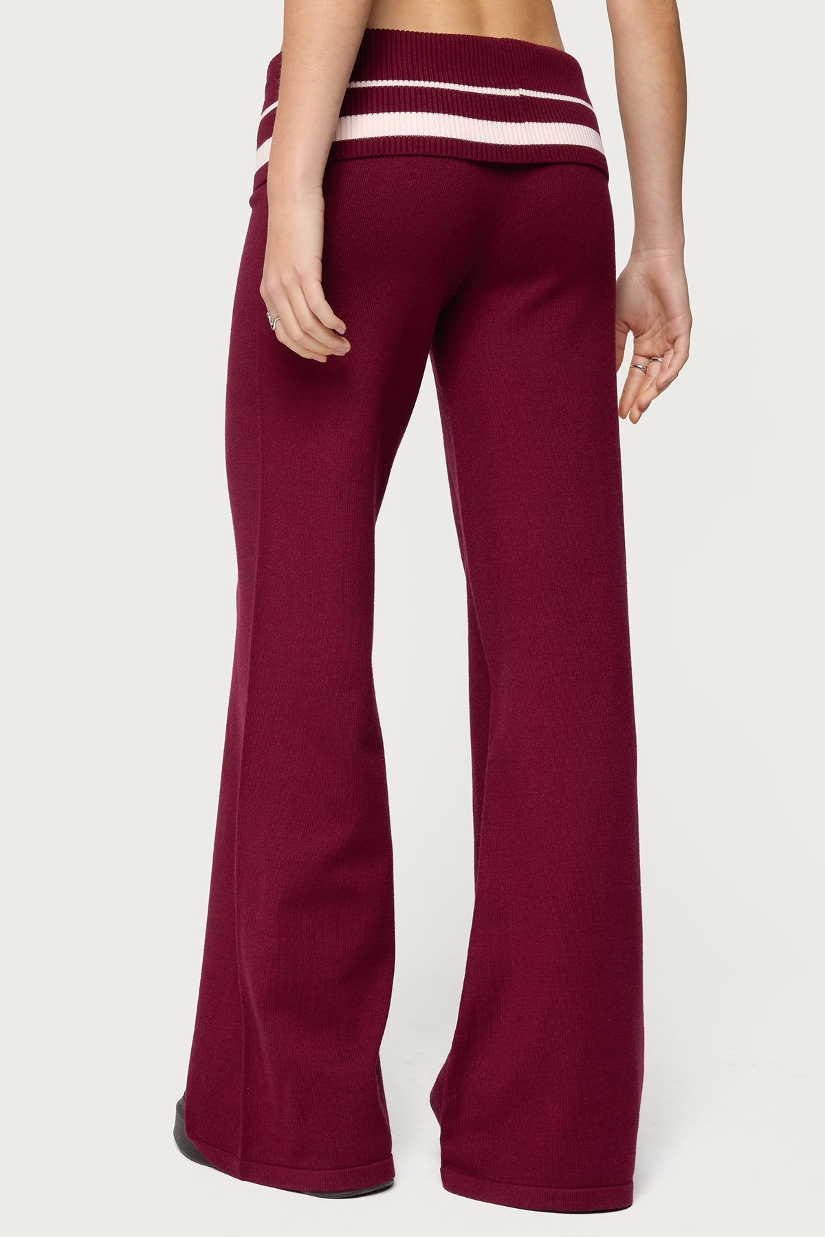 Kaliya Stripey Foldover Knit Trousers