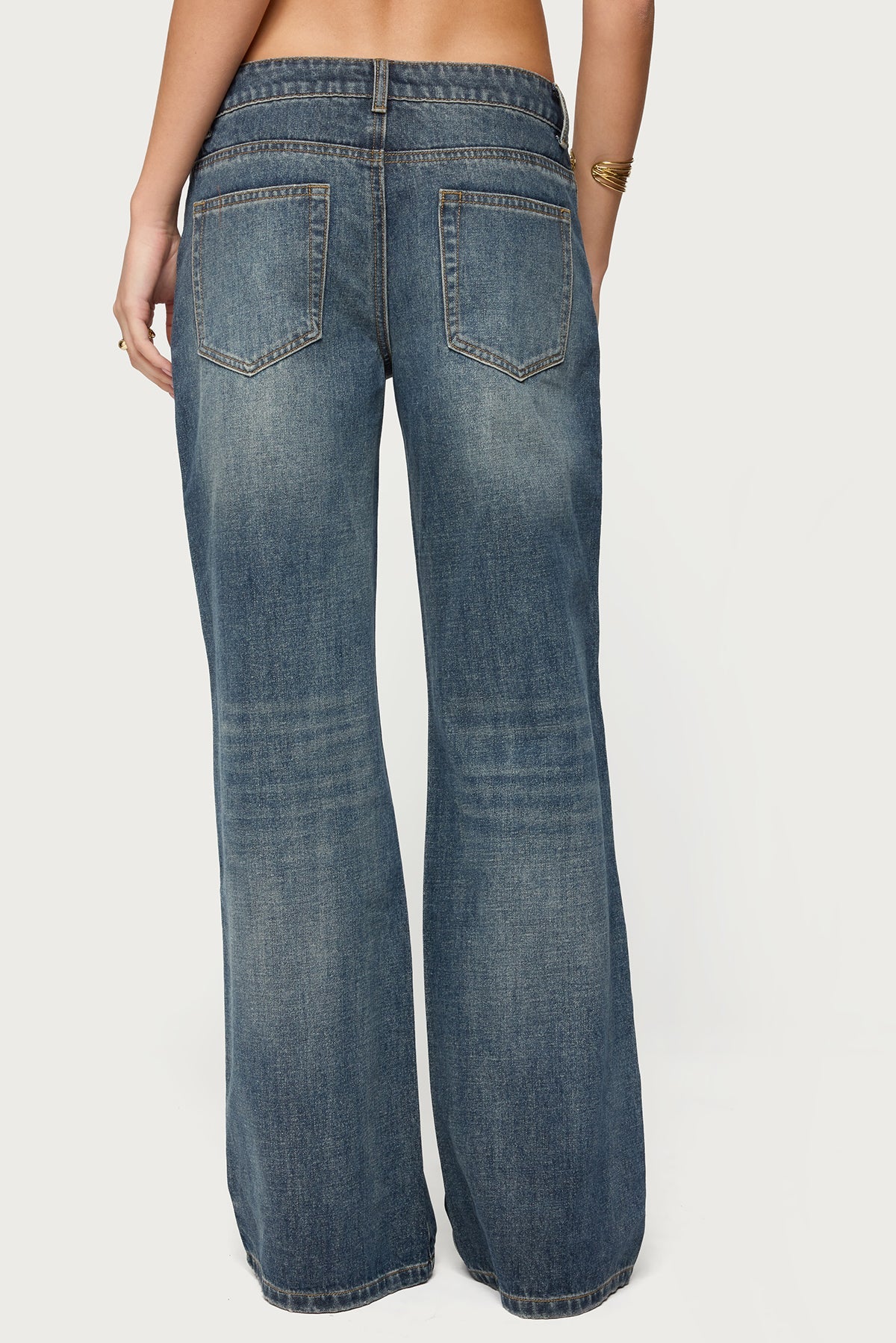 Della Waist Scarf Low Rise Baggy Jeans