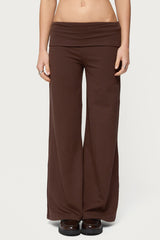 Petite Wide Leg Fold Over Trousers