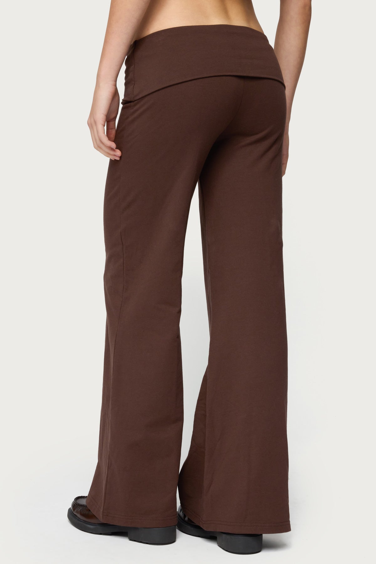 Petite Wide Leg Fold Over Trousers