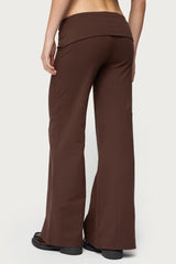 Petite Wide Leg Fold Over Trousers