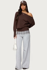 Kimmy Plaid Foldover Waist Trousers
