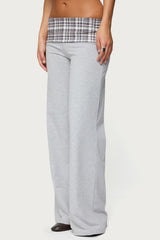 Kimmy Plaid Foldover Waist Trousers