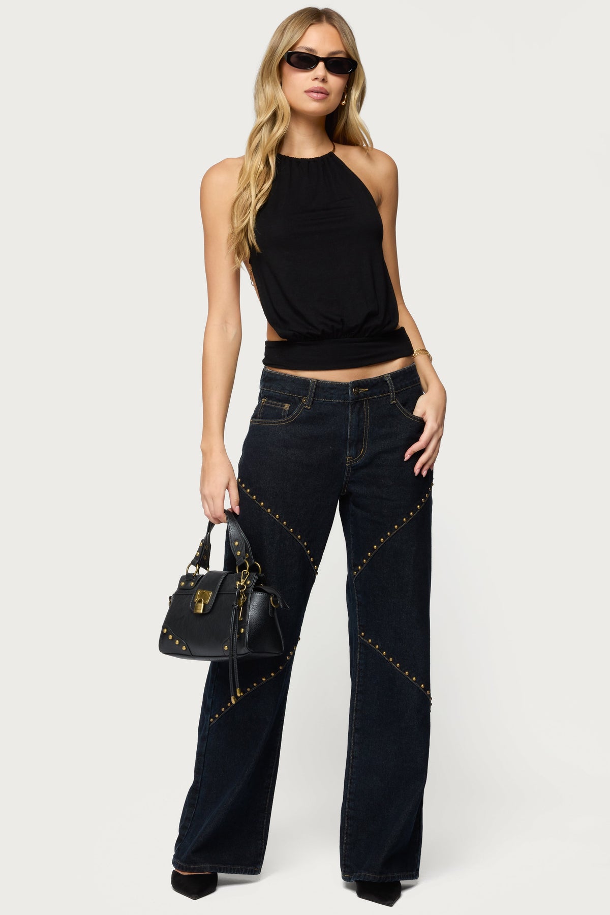 Charla Stud Low Rise Baggy Jeans