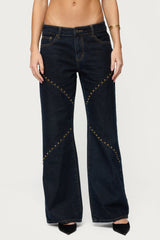 Charla Stud Low Rise Baggy Jeans